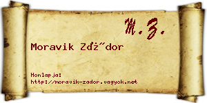 Moravik Zádor névjegykártya
